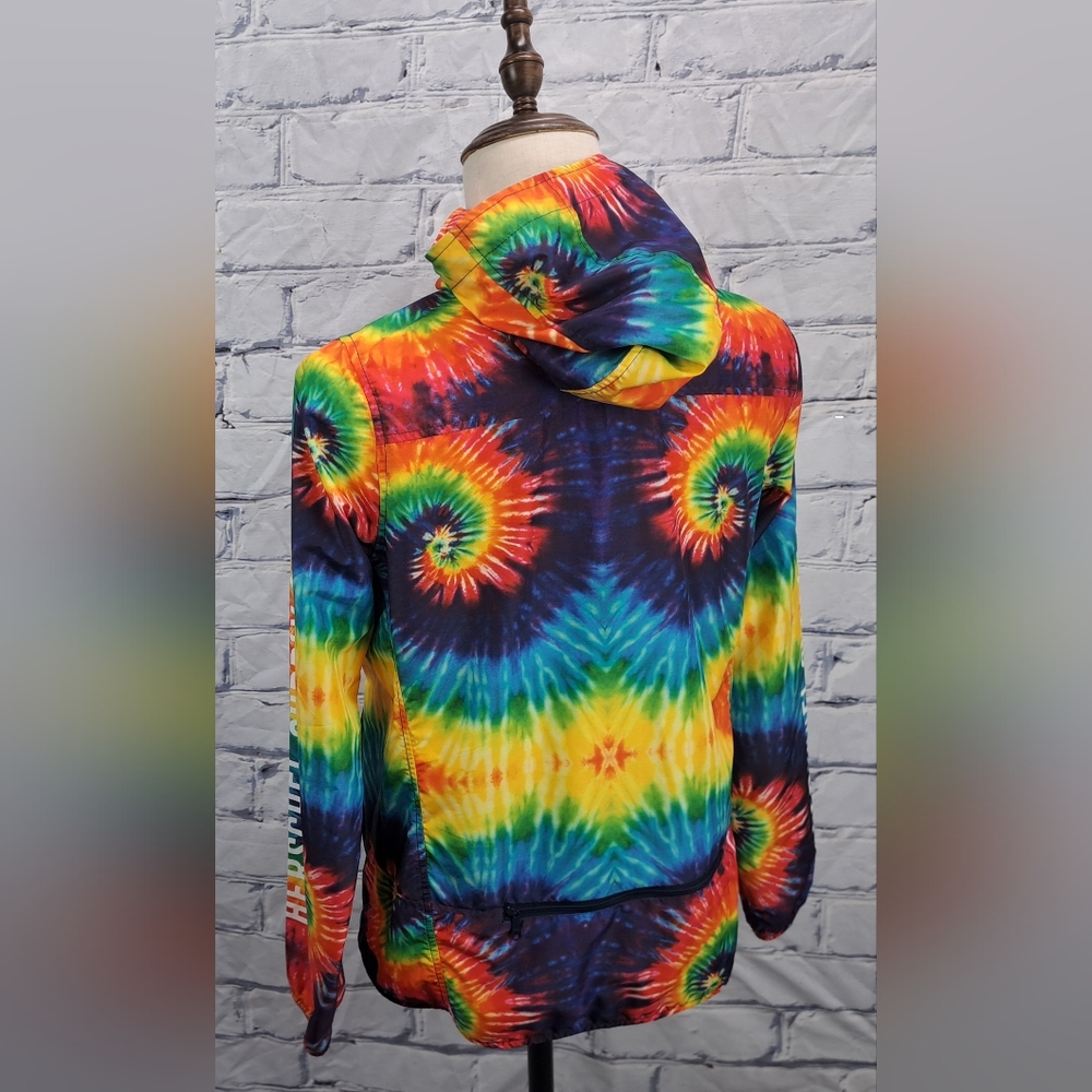 Herschel Supply Co. Mens Windbreaker Jacket Full Zip Tie Dye Hoodie Hood Small - Picture 8 of 13
